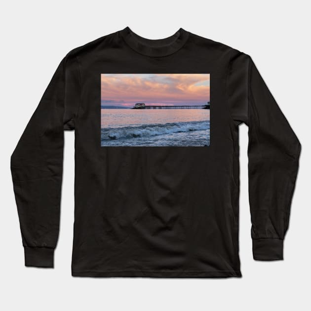 Mumbles Pier and Lifeboat Station, Mumbles, Wales Long Sleeve T-Shirt by dasantillo